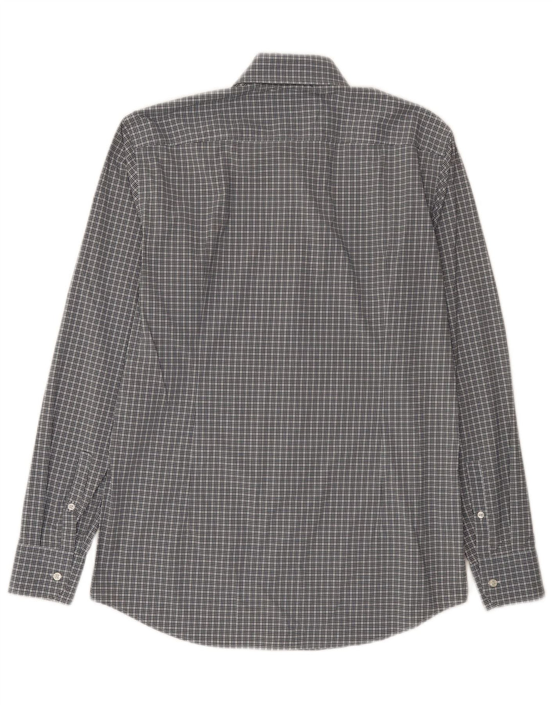 Hugo Boss Herre Slim Fit Skjorte Størrelse 40 15 3/4 Medium Blue Ternet polyamid