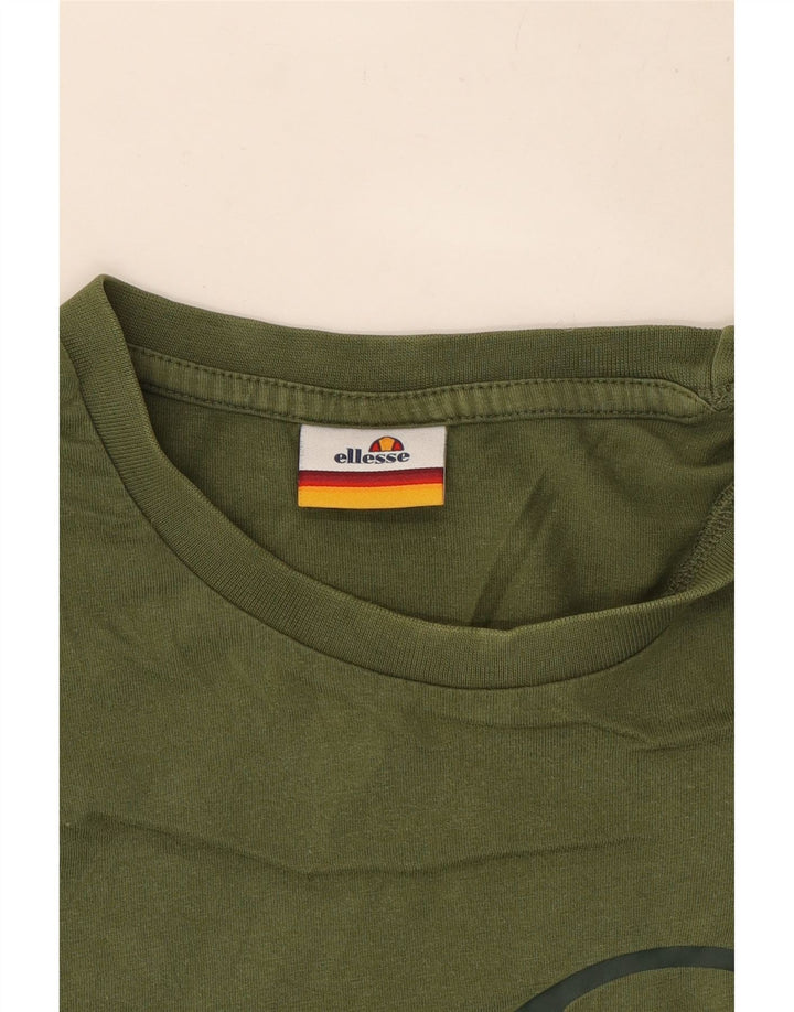 Ellesse Herre Grafisk T-Shirt Top Medium Grøn