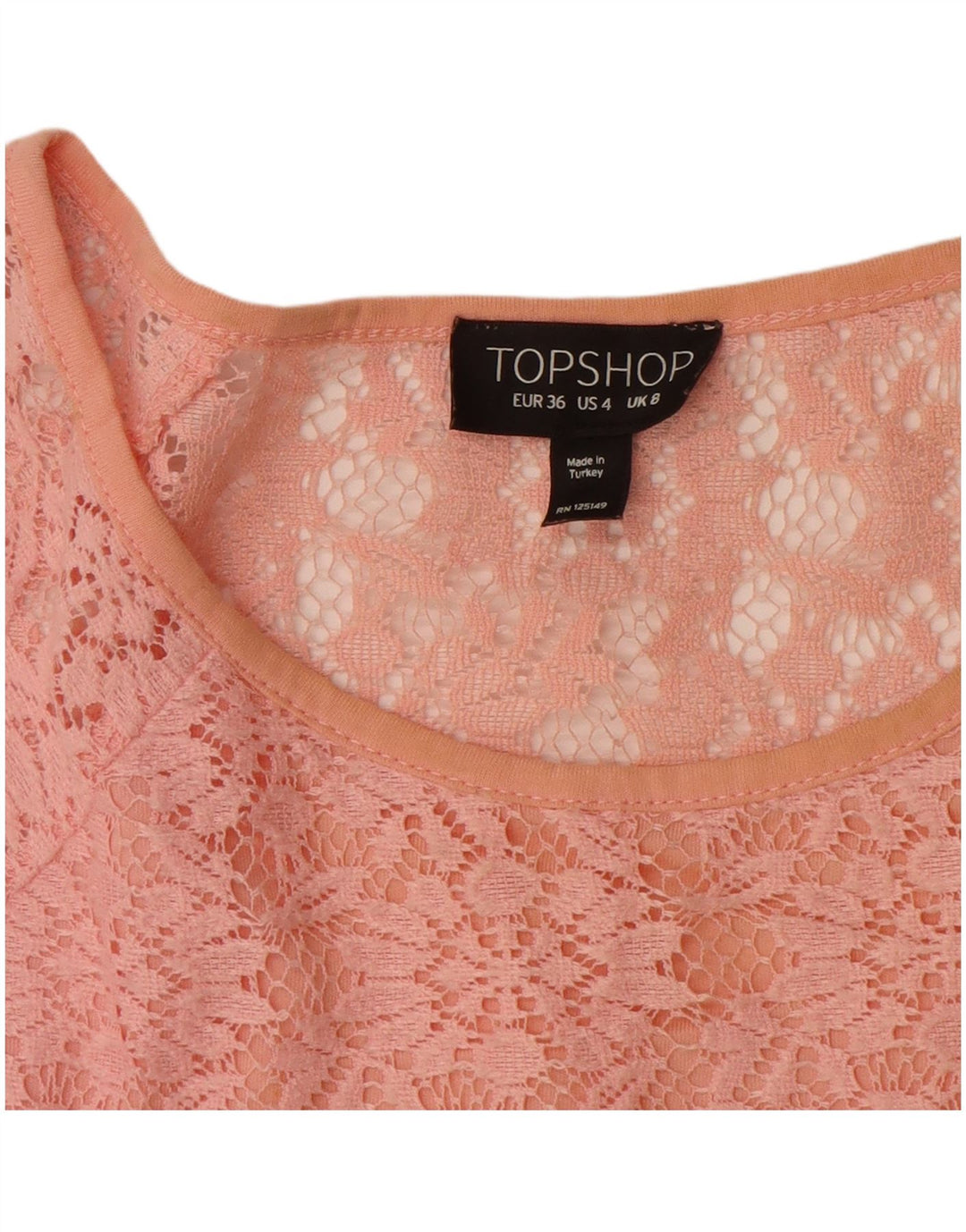 Topshop Dame Blondebluse Top UK 8 Small Pink Floral Polyester