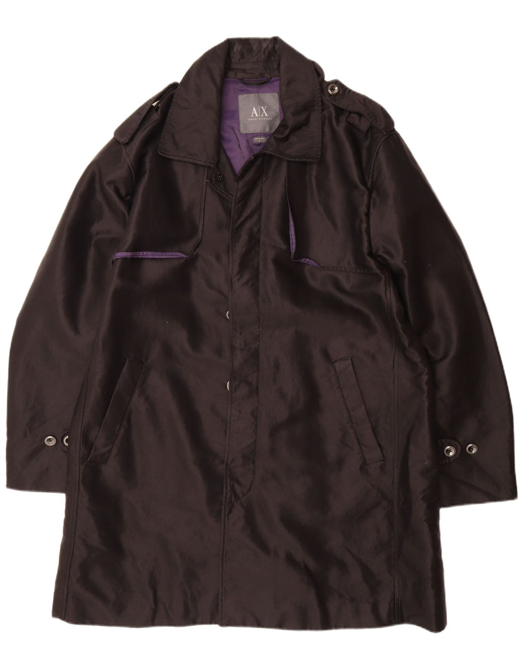 Armani Exchange Herre Trench Coat UK 42 XL Sort Bomuld