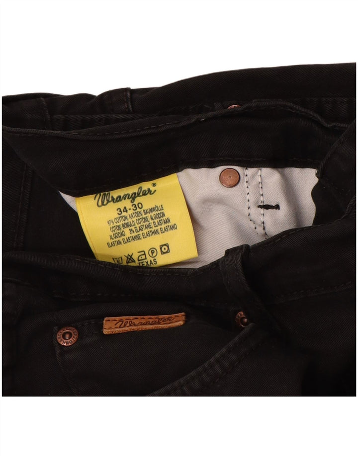 Wrangler Herre Texas Straight Jeans W34 L30 Sort Bomuld