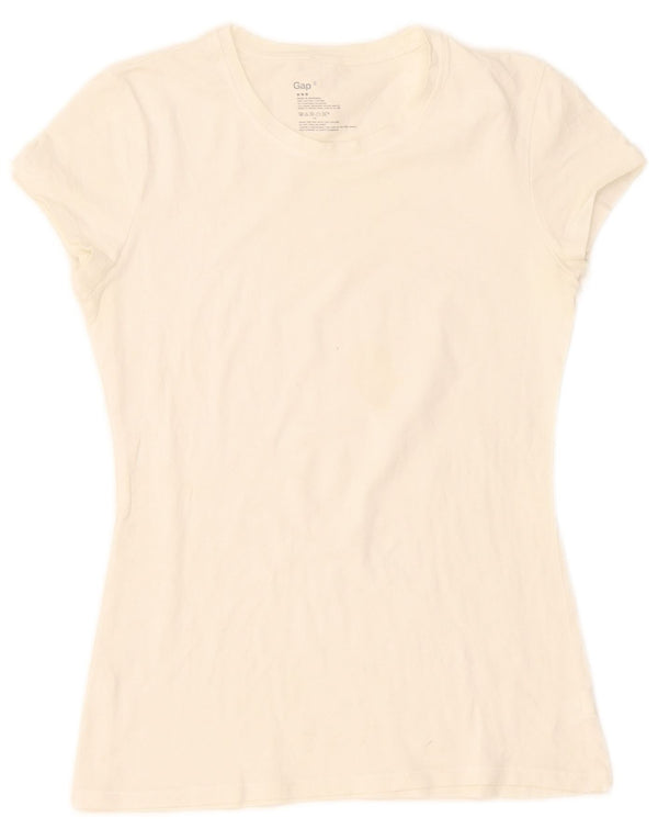Gap Dame T-Shirt Top UK 10 Lille Hvid Bomuld