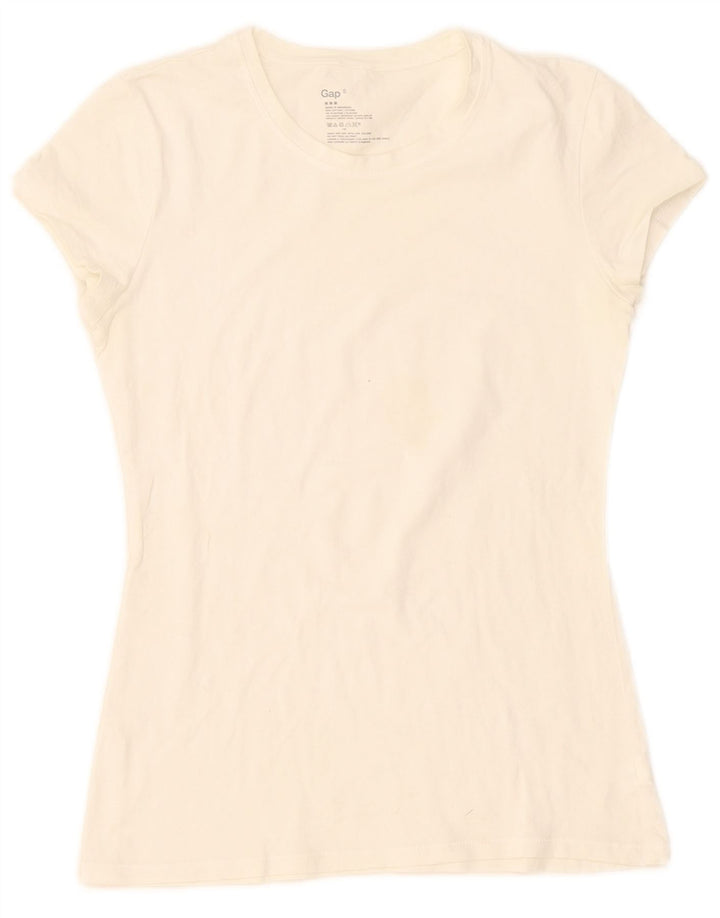 Gap Dame T-Shirt Top UK 10 Lille Hvid Bomuld
