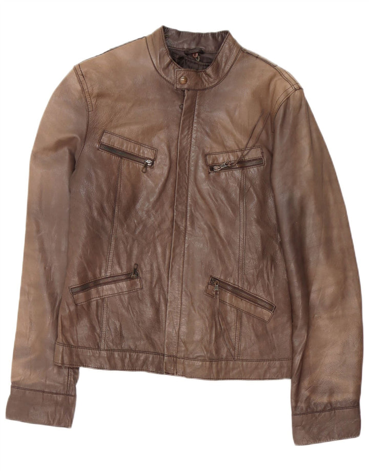 GVB Dame Læderjakke UK 14 Medium Brun Læder