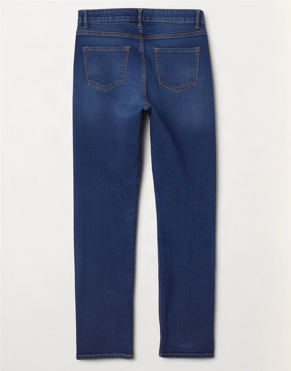 Marks & Spencer Dame Straight Jeans UK 10 Small W27 L30 Navy Blue Bomuld