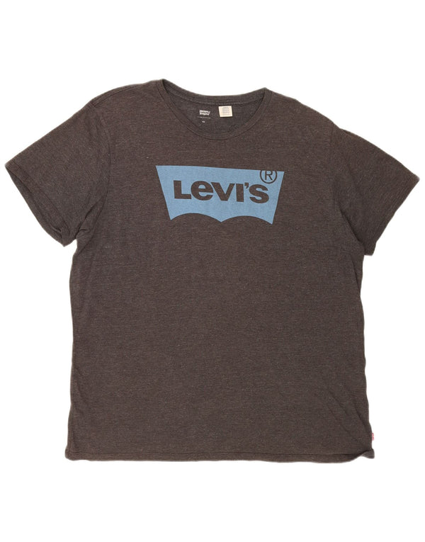 LEVI'S Herre Grafisk T-Shirt Top 2XL Grå