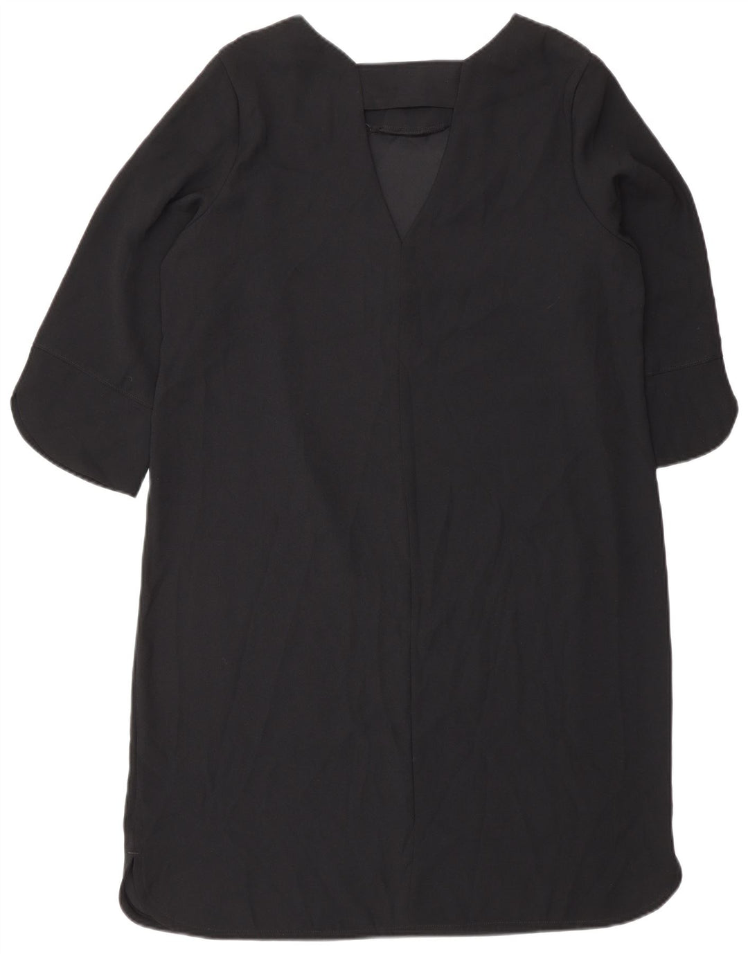 Marks & Spencer kvinders 3/4-ærmede teltkjole UK 14 Stor sort polyester