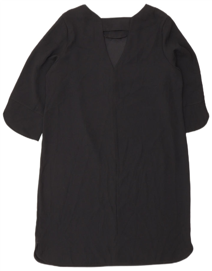 Marks & Spencer kvinders 3/4-ærmede teltkjole UK 14 Stor sort polyester