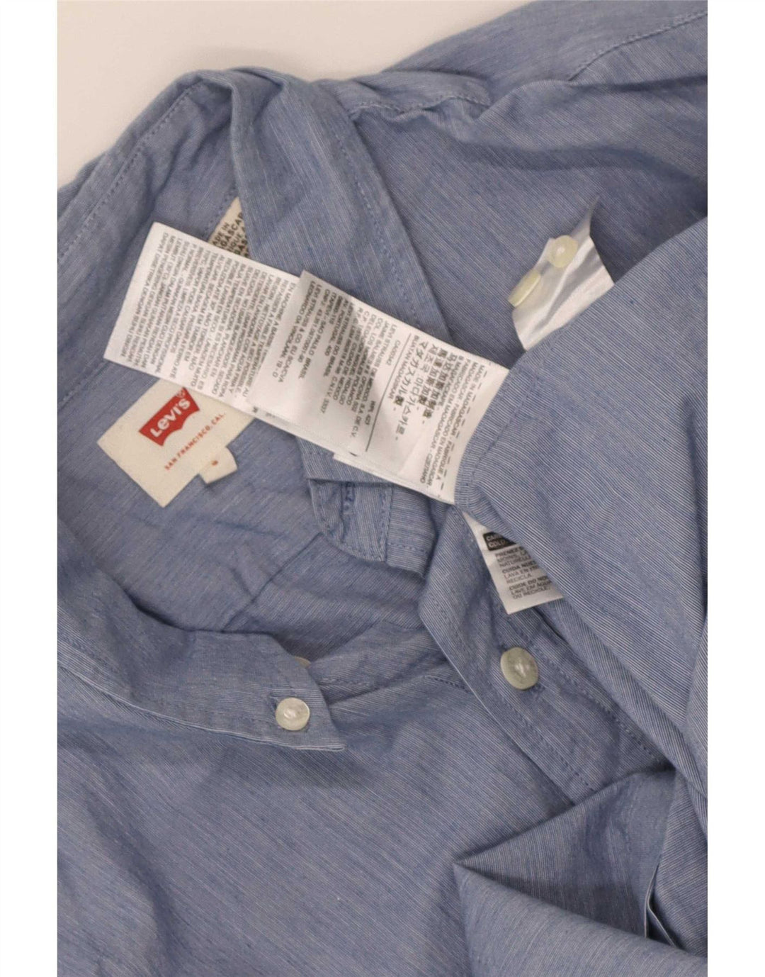 Levi's herreskjorte lille blå flækket bomuld