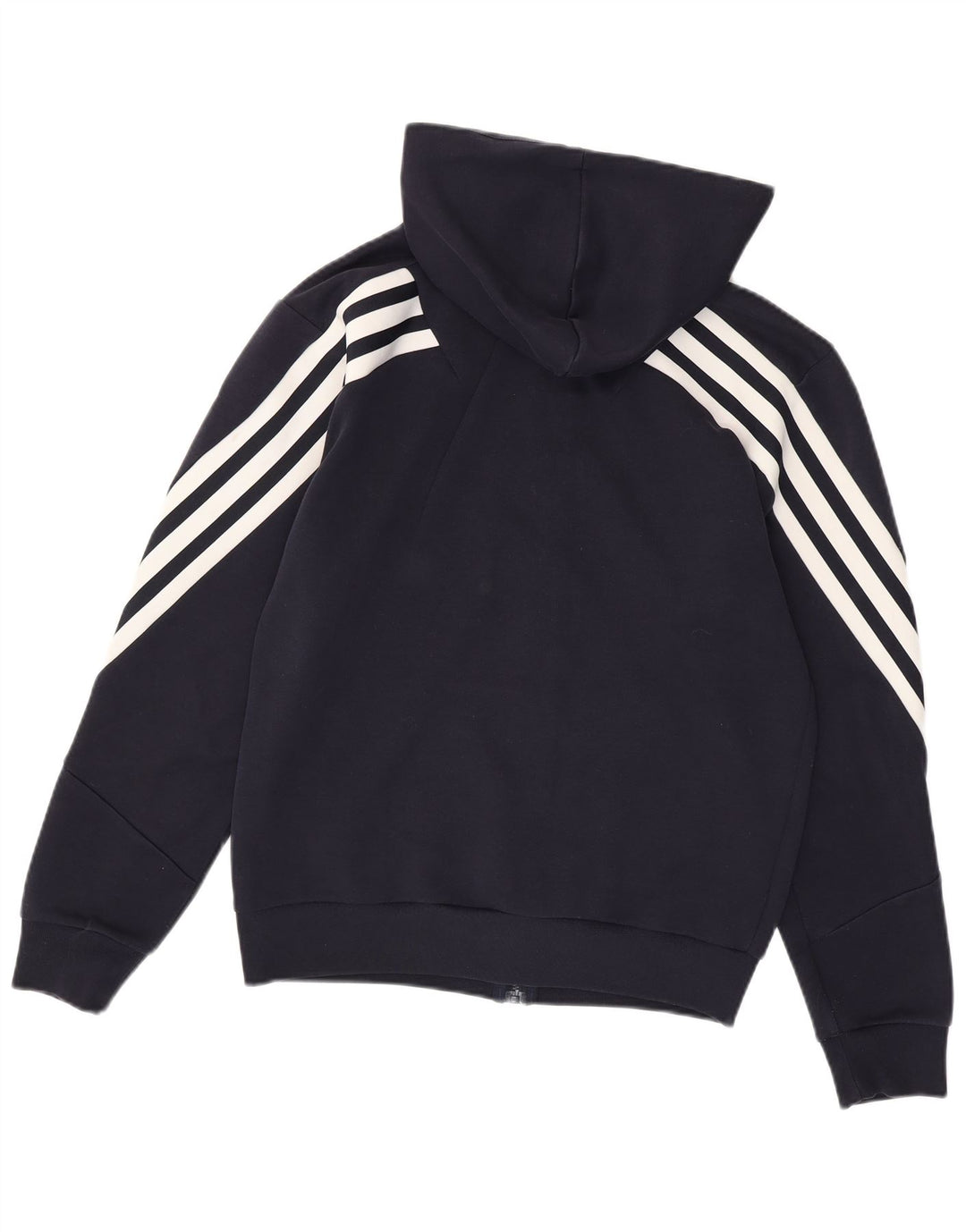ADIDAS Mens Zip Hoodie Sweater Small Navy Blue Cotton