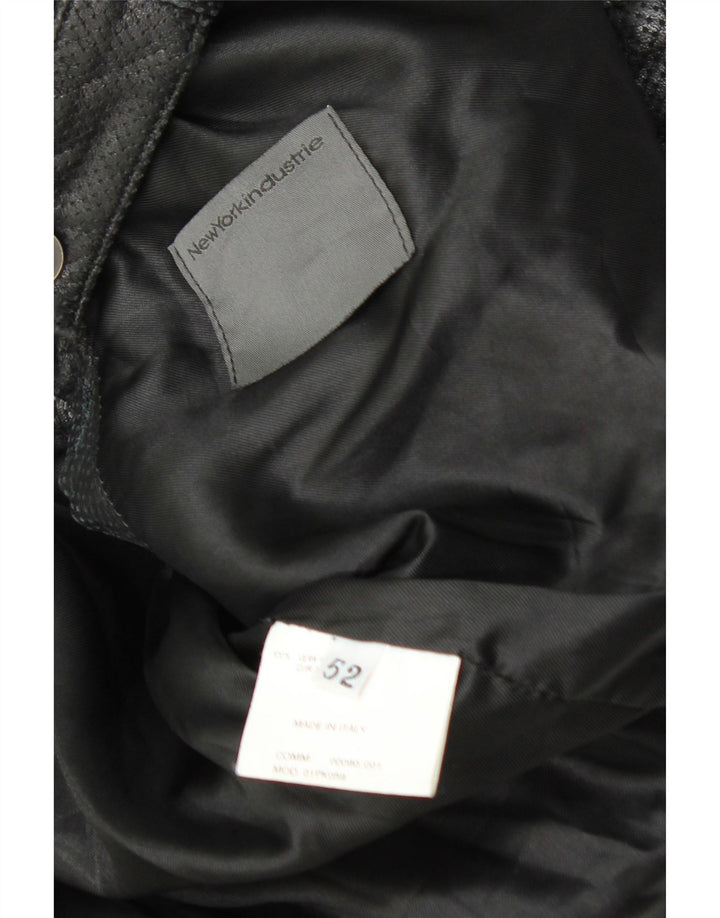 Vintage herre læderjakke IT 52 XL sort læder