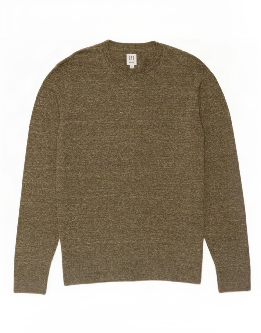 Gap Herre Crew Neck Jumper Sweater Medium Khaki Flecked