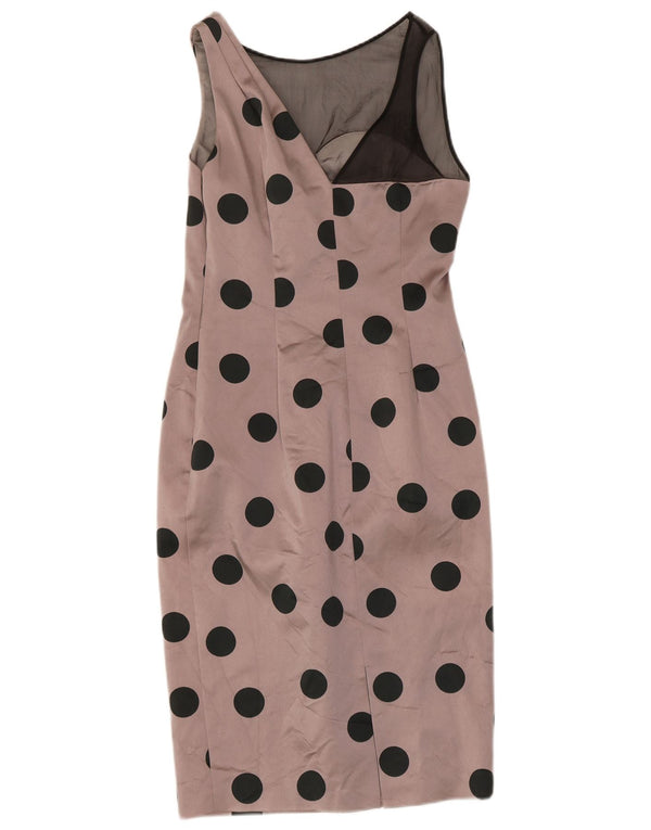 Coast Womens Sheath Dress UK 8 Small Pink Polka Dot Acetate