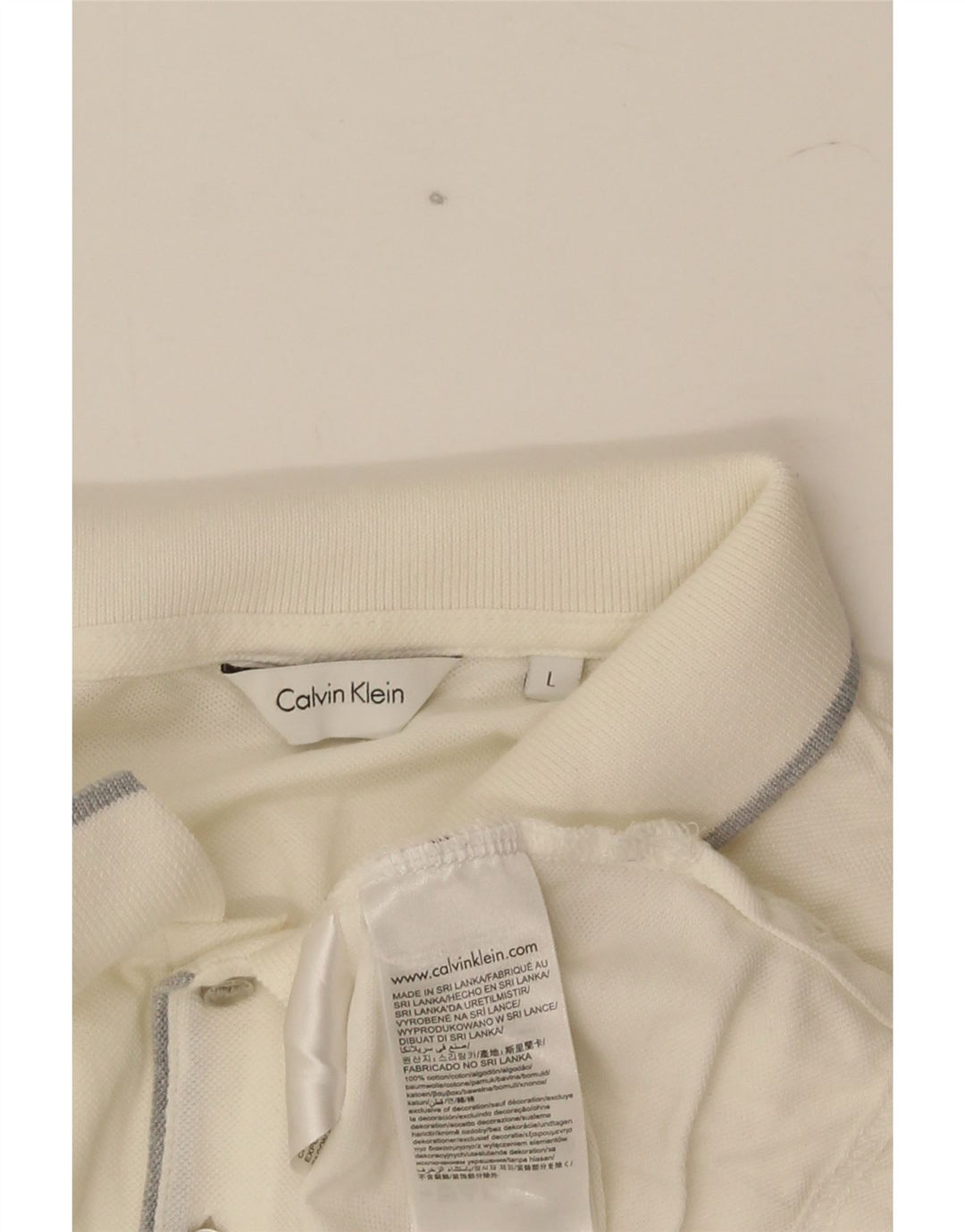 Calvin Klein herre poloskjorte stor hvid bomuld