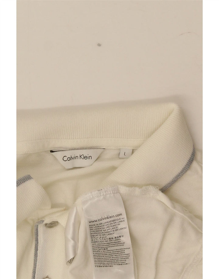 Calvin Klein herre poloskjorte stor hvid bomuld