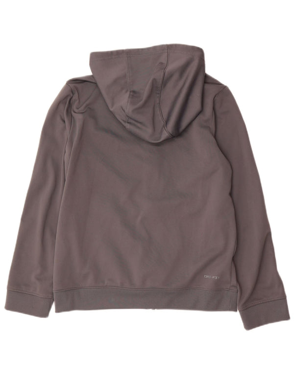 NIKE Dri Fit hættetrøje med lynlås til drenge 13-14 år XL Grå Colourblock