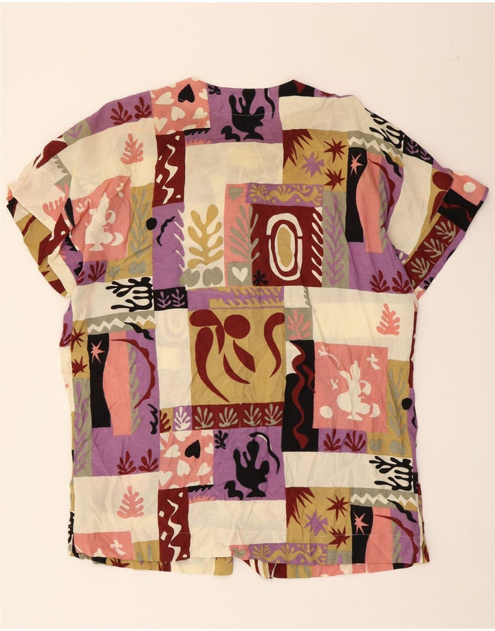 Nina Kortærmet skjortebluse til kvinder UK 18 XL Flerfarvet Patchwork