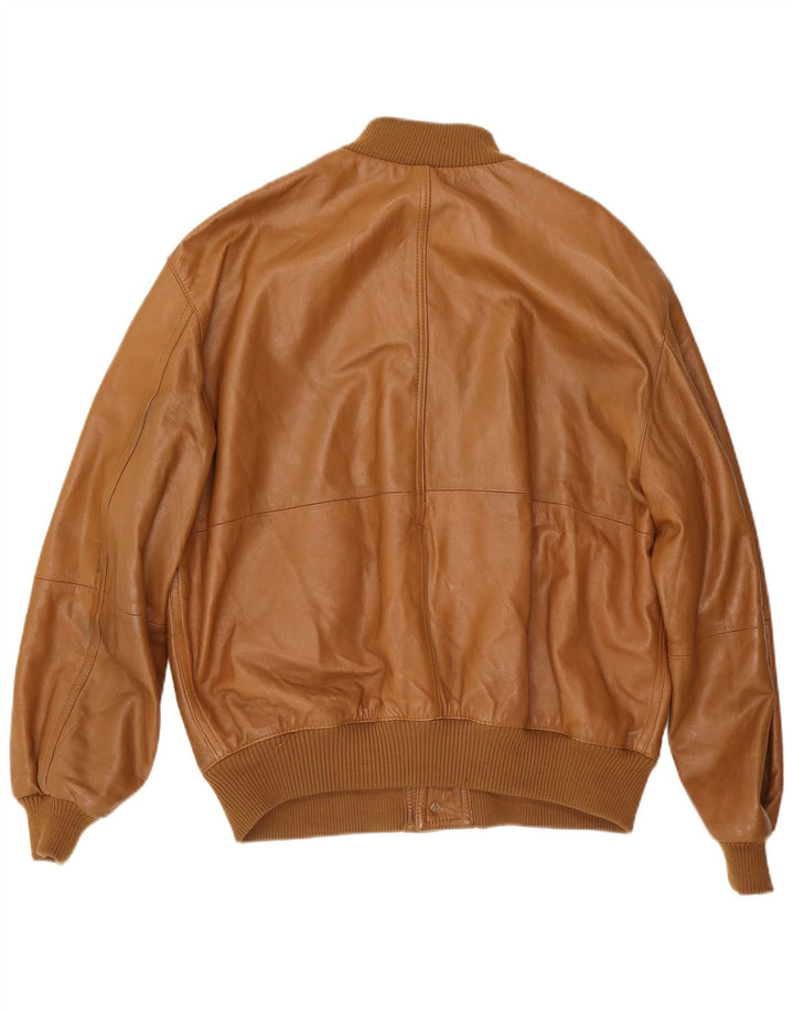 Helen Hubert Herre Læderjakke UK 44 2XL Brun Læder