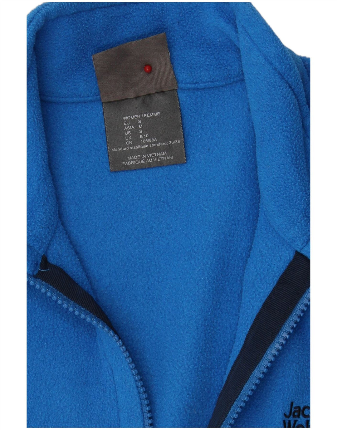 JACK WOLFSKIN Womens Fleece Jacket UK 8/10 Small Blue Polyester