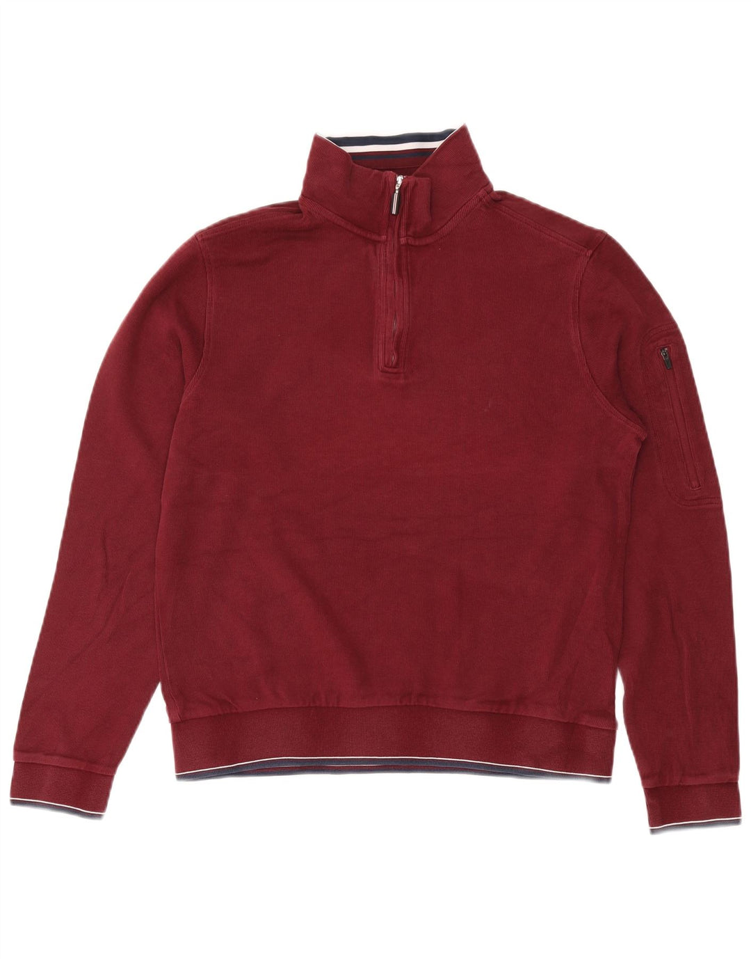 Marks & Spencer Herre Blue Harbor Sweatshirt Jumper Medium Burgundy