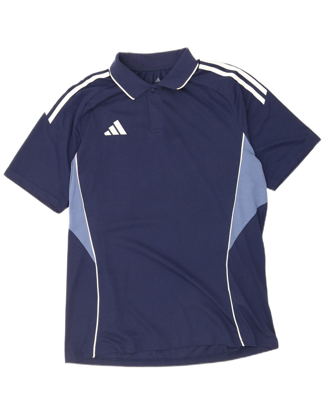 Adidas Herre Regular Fit Polo Shirt Medium Navy Blue Colourblock Polyester