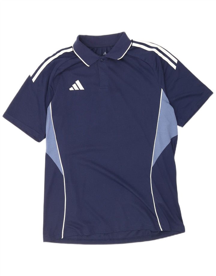 Adidas Herre Regular Fit Polo Shirt Medium Navy Blue Colourblock Polyester