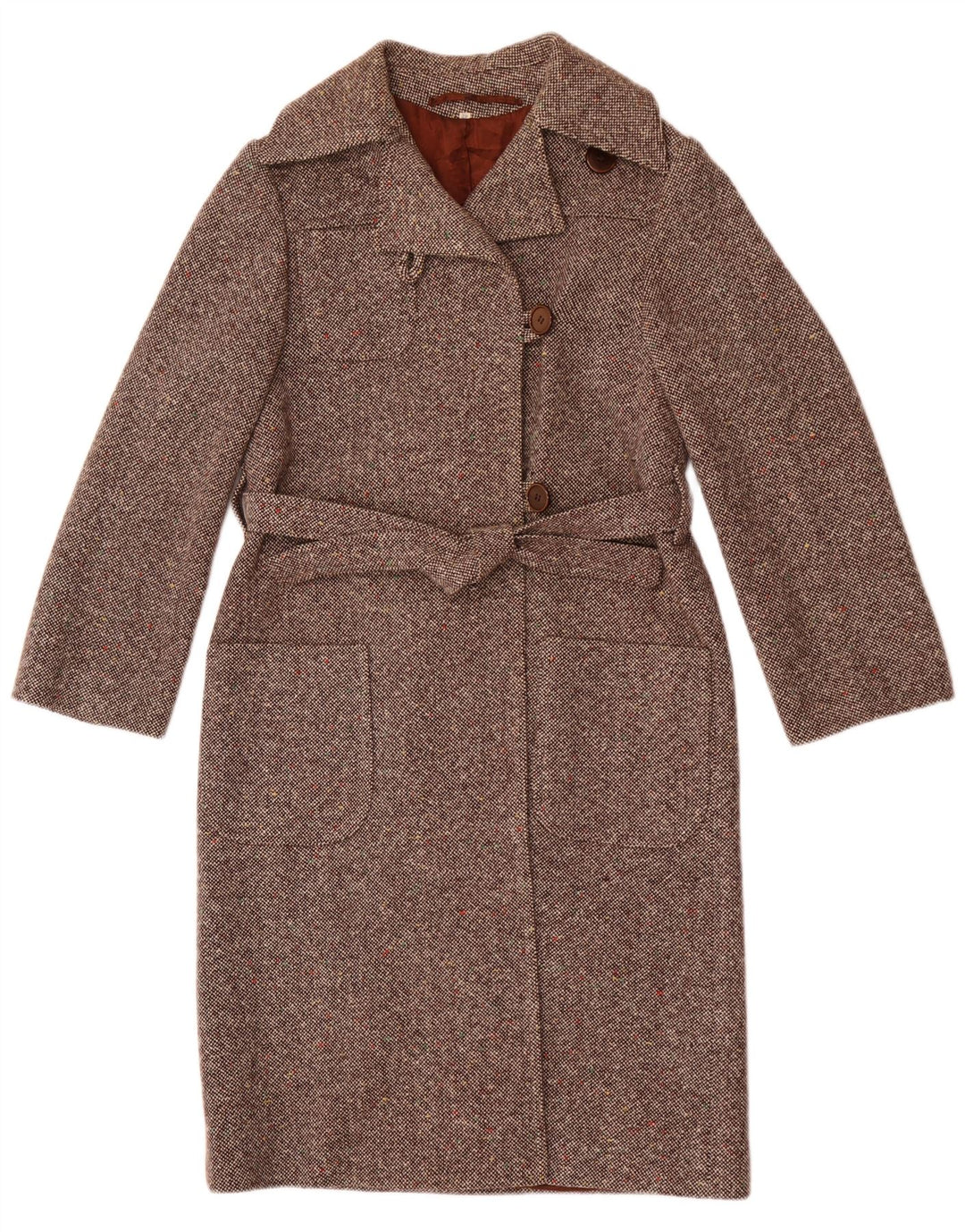 Vintage overfrakke til kvinder IT 42 Medium Brun Flecked