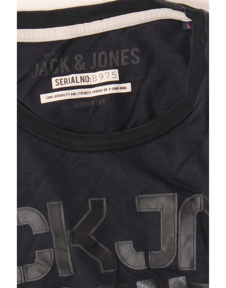 Jack & Jones Herre grafisk top langærmet stor marineblå