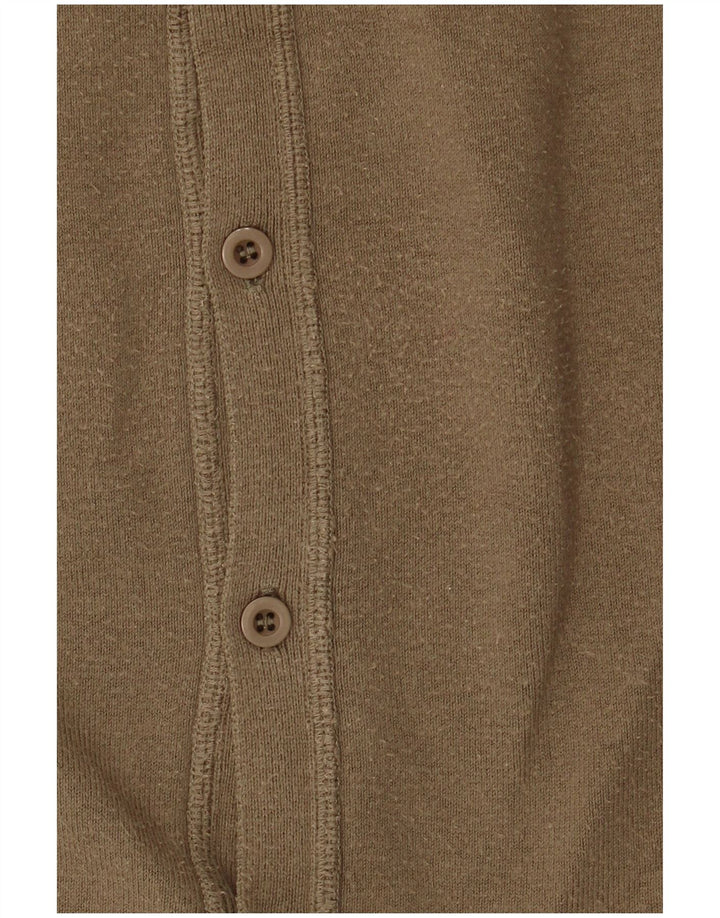 Zara Herre Cardigan Sweater Stor Khaki Bomuld
