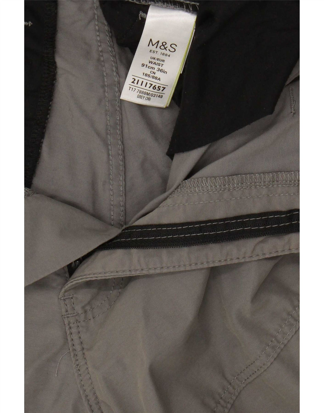 Marks & Spencer Herre Cargo Shorts Large W36 Grå Bomuld
