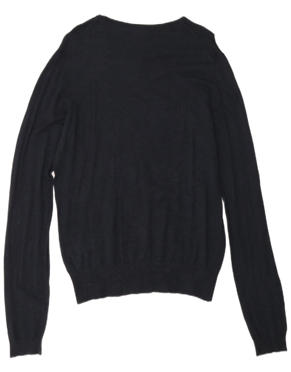 Zara Herre Boat Neck Jumper Sweater Large Navy Blue
