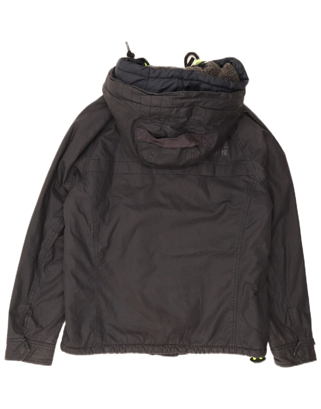 Superdry Windbreaker-jakke med hætte til mænd UK 40 Stort marineblåt logo