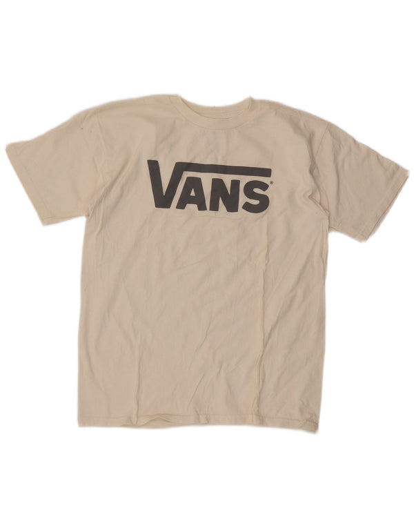 Vans Herre Grafisk T-Shirt Top Medium Hvid Bomuld