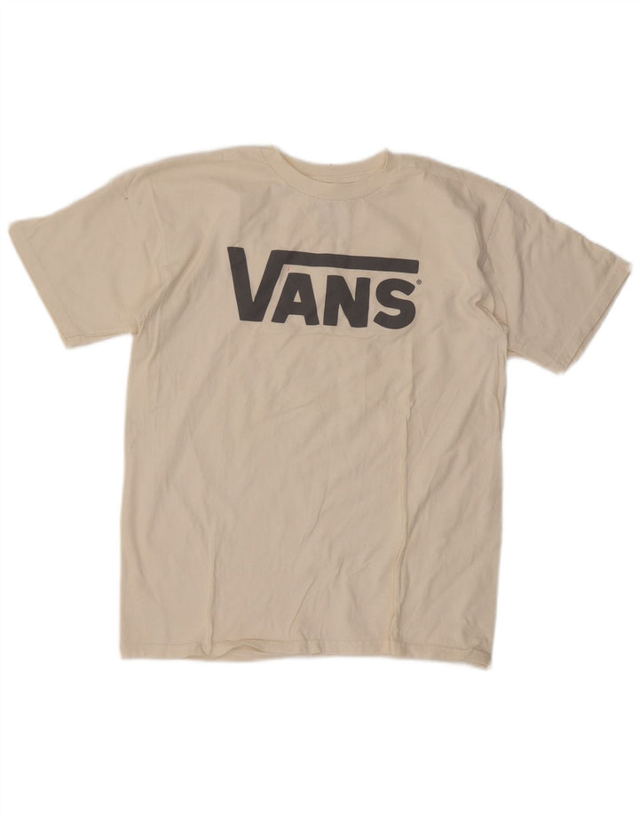 Vans Herre Grafisk T-Shirt Top Medium Hvid Bomuld