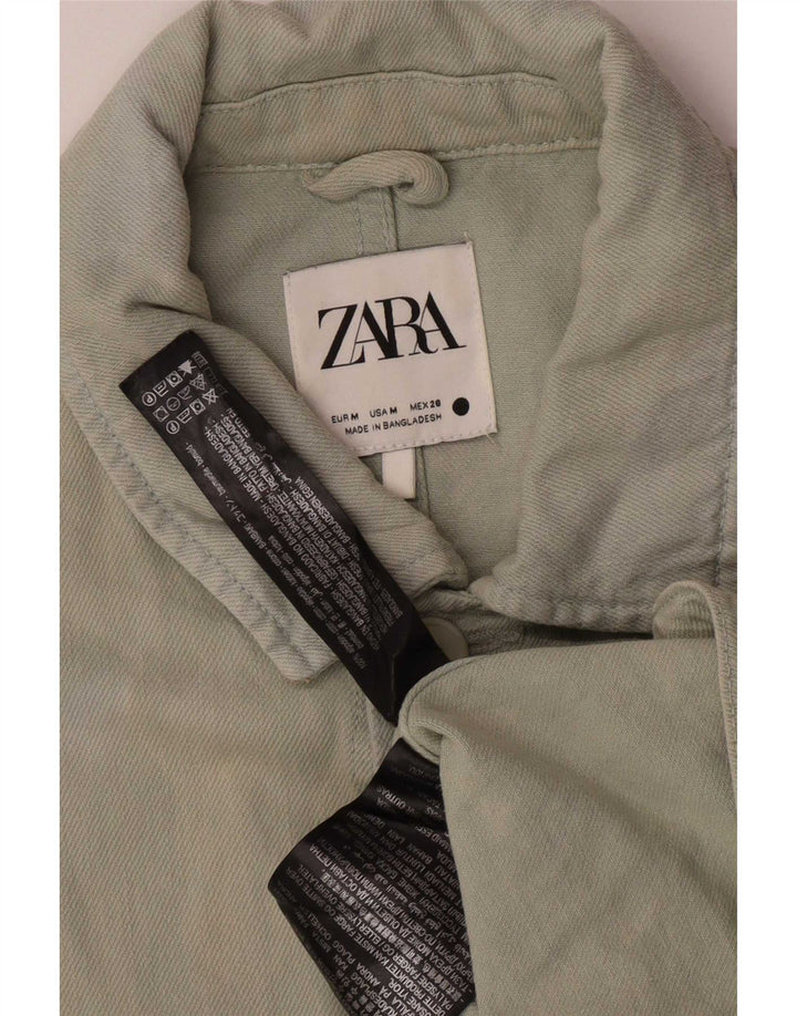 Zara Herre Utility Jacket UK 38 Medium Green Cotton