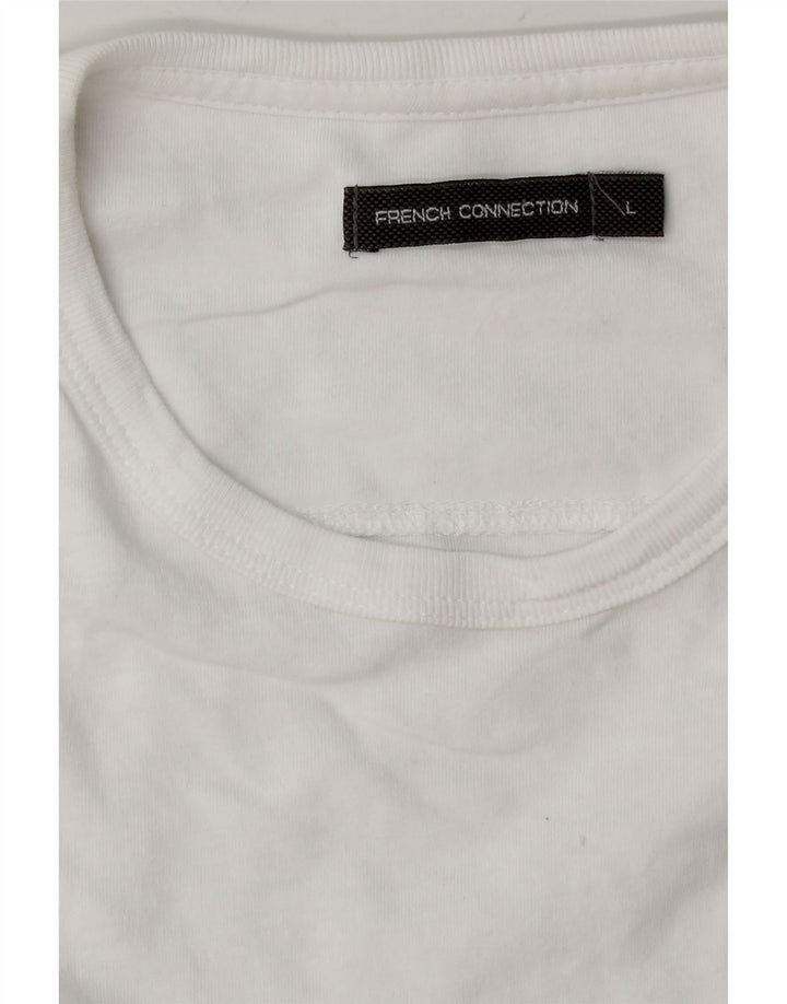 FRENCH CONNECTION Herre T-Shirt Top Stor Hvid