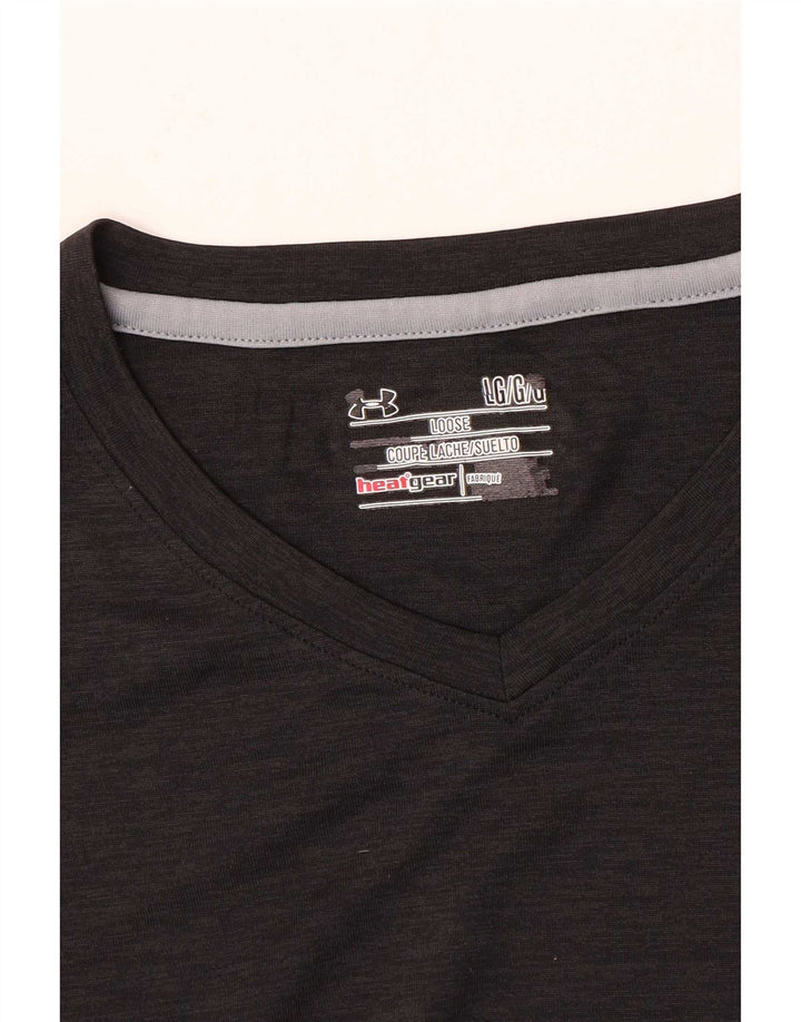 Under Armour Herre Kortærmet T-Shirt Top Stor Sort Flecked