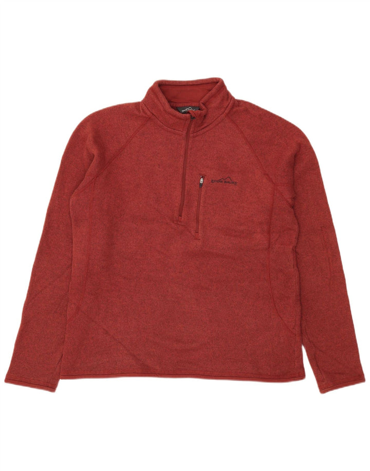 Eddie Bauer Sweatshirt med lynlås til mænd Medium Burgundy Flecked