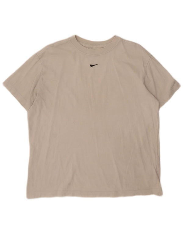 Nike Herre Loose Fit T-shirt Top Medium Off White Bomuld