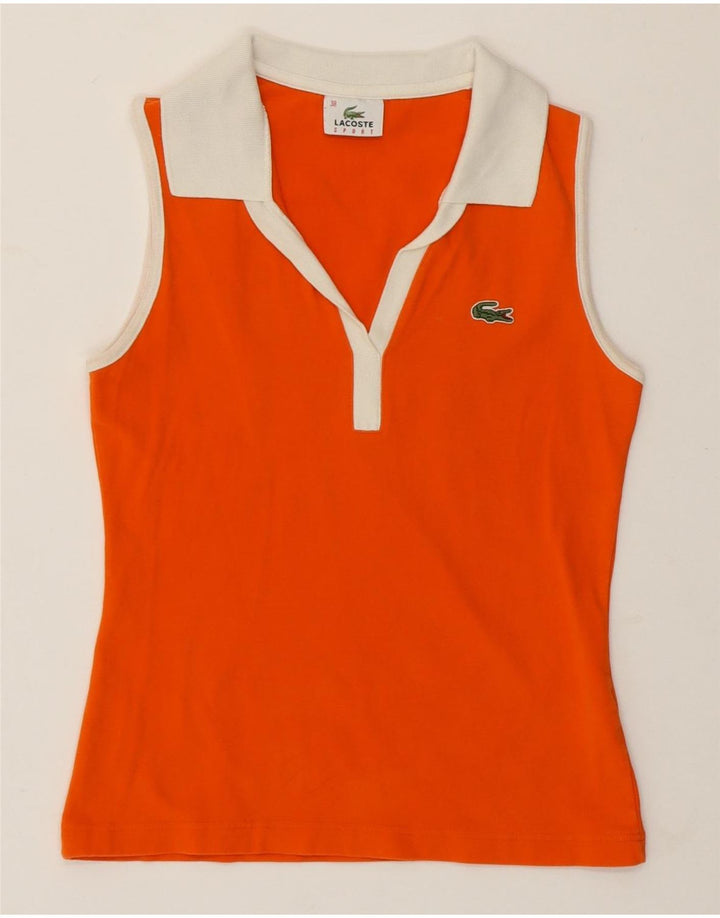 LACOSTE ærmeløs poloshirt til kvinder str. 38 Medium Orange Colourblock