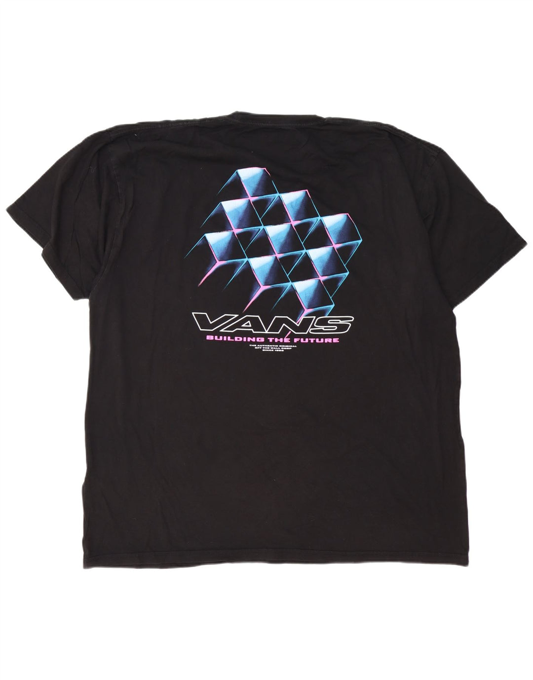 VANS Herre Classic Fit Grafisk T-Shirt Top 2XL Sort Bomuld