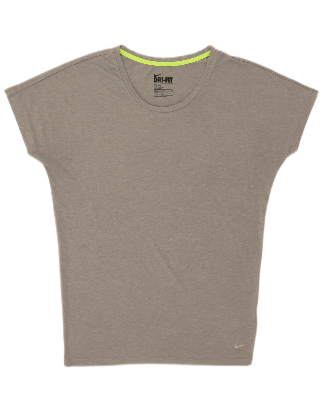 Nike Dame Dri Fit Loose Fit T-shirt Top Medium Grey Flecked Polyester