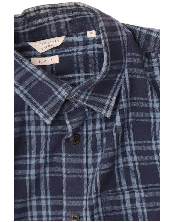Jack & Jones Herre Slim Fit Flanellskjorte Medium Navy Blue Check