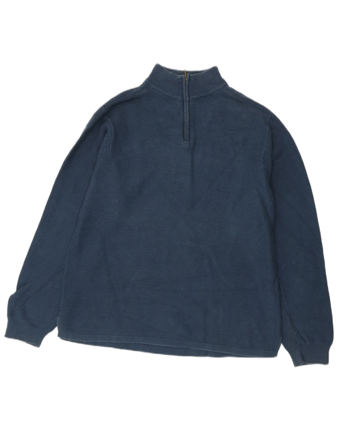 Izod Herre Zip Neck Jumper Sweater Stor Blå Bomuld