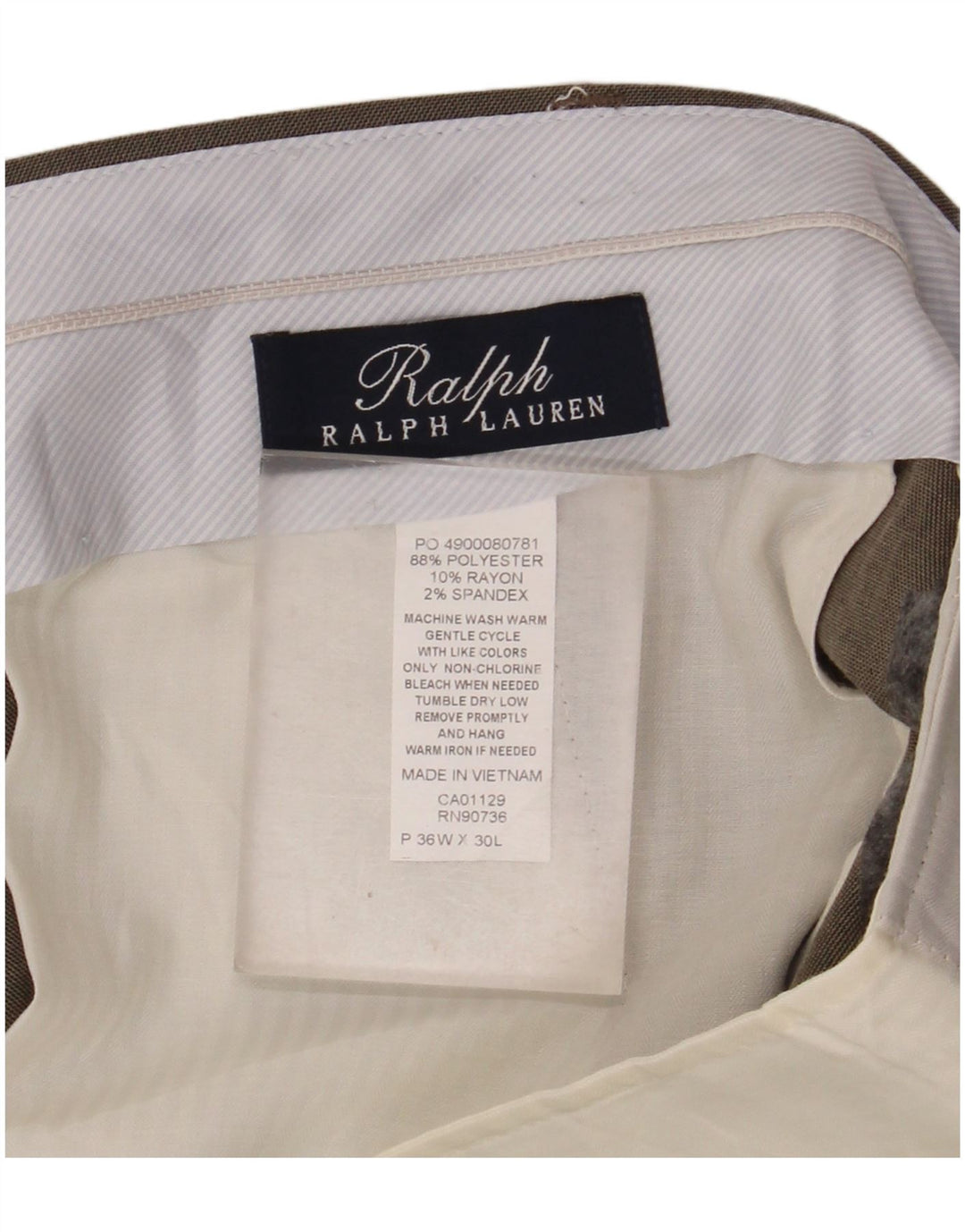 Ralph Lauren Herre lige jakkesæt bukser W36 L30 Beige polyester