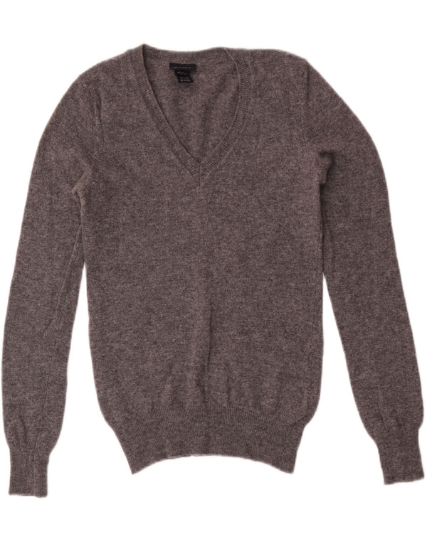 Gant Dame V-hals sweater UK 4 XS Grå Flecked Lammeuld