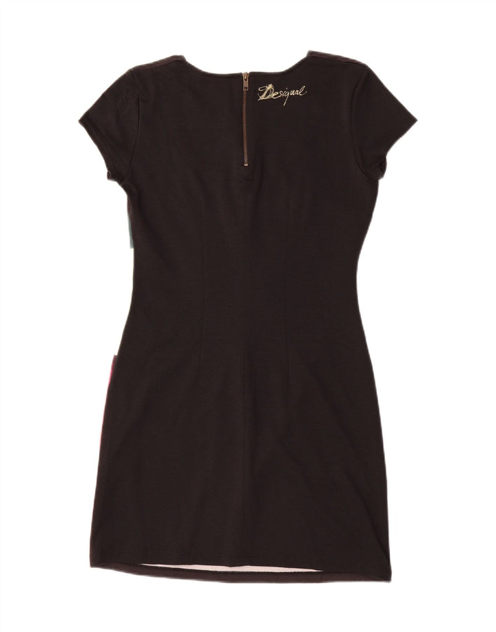 DESIGUAL Womens Sheath Dress UK 12 Medium Black Geometric Polyester Vintage Desigual and Second-Hand Desigual from Messina Hembry 