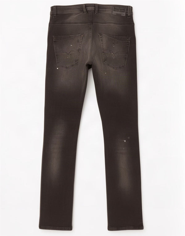 Diesel Boys Krooley Distressed Slim Jeans 15-16 år W30 L31 Sort Bomuld