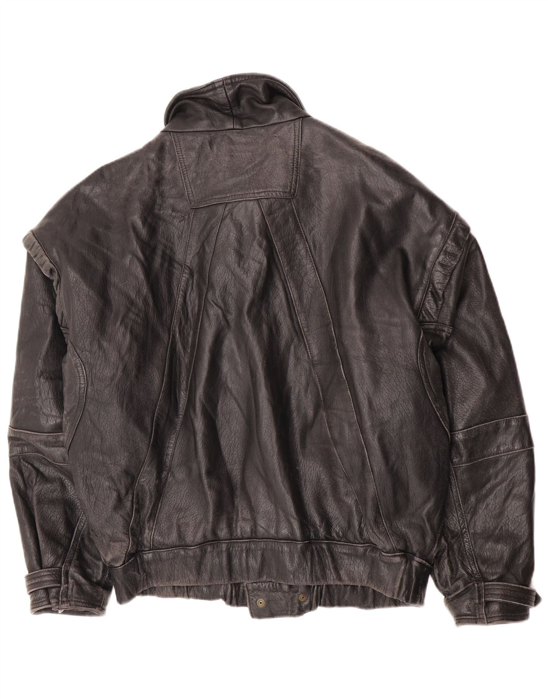 Vintage dame læderjakke IT 52 2XL sort læder