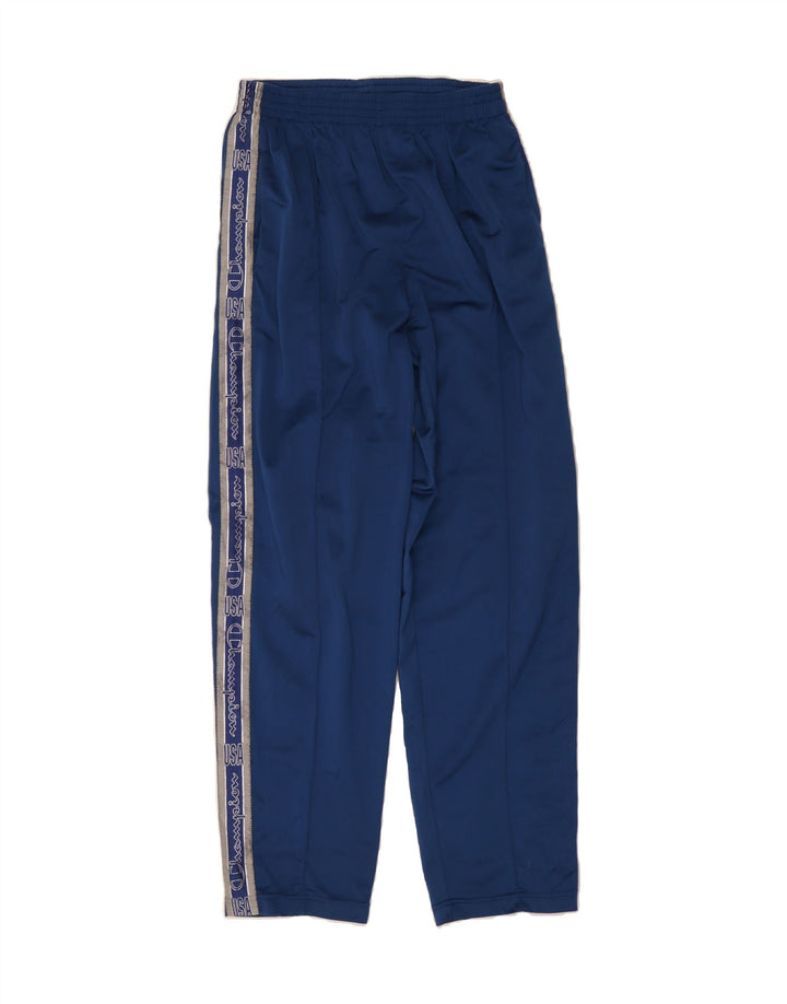 CHAMPION Mens Graphic Tracksuit Trousers Medium  Navy Blue Polyester Vintage Champion and Second-Hand Champion from Messina Hembry 